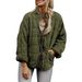 Women's Clothing Casual Stand Collar Long Sleeve Jacket With Pockets, Lightweight Polyester Acrylic Filled Coat, Loose Fit Outerwear For Autumn_ecoleips.com