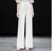 Women's Clothing New Summer Fashion Temperament White Two Piece Suit Shiny Loose Shirt Versatile High Waist Straight Wide Leg Pants_ecoleips.com