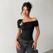 In-stock Cross-border Clothing, European And American Elegant Simple Off-shoulder Top, Women's Inner T-shirt, Foreign_ecoleips.com