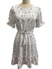 In Stock European And American Cross-Border Autumn New Women's Floral Round Neck Belt French Romantic Sexy Slim Dress_ecoleips.com