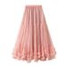 Swing Design Mesh Skirt New High Waist Slimming Puffy Skirt Drape Temperament_ecoleips.com