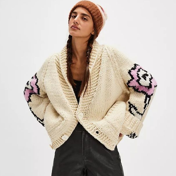 Aria Basics Aria Basics 2025 Manga Cross-Border European And American New Sweater For Women, Unique Trendy Street Style Printed Cardigan With_ecoleips.com