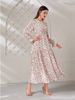 2023 Autumn European And American Cross-Border Floral Print Casual Outdoor Round Neck Long Sleeve Elegant Dress_ecoleips.com
