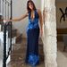 Women's Clothing 2025 Summer New Fashion Sexy Printed Backless Slit Slim Fit Tie Dress Wholesale_ecoleips.com