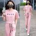 Fashionable Sweatshirt For Women, Short-sleeved Top, 2024 Summer New Casual Slim-fit Sportswear, Stylish Two-piece Set_ecoleips.com