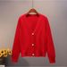 Chic V-Neck Knit Cardigan – Lightweight Cropped Wrap With Wave Hem (Effortless Layering Staple)_ecoleips.com