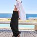 Suitable For All Seasons New Spring Women's Linen Wide-Leg Pants High-Waisted Straight Drawstring Pocket Plus Size Slimming_ecoleips.com