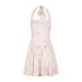 AD331 Quality Model 2025 Summer Princess Style Fresh And Sweet Women's Halter Neck Printed One-Shoulder Fairy Dress_ecoleips.com
