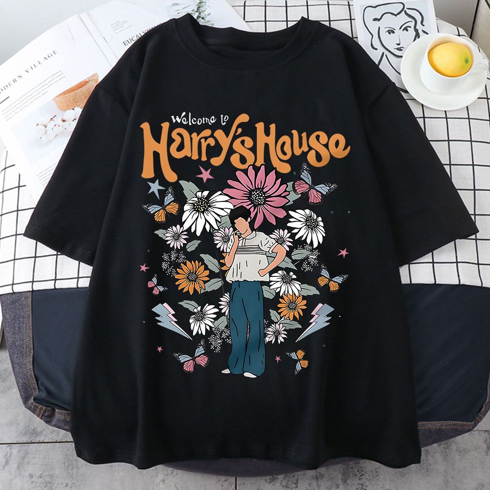 Harrys House Women T-shirts Cotton Summer Manga Graphic Short Sleeve Tee Soft Originality Slice Of Life Individualization_ecoleips.com