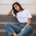 Cotton Short Sleeve Tops 220 Grams Heavy T-shirt Y2k Casual Comfortable Tee Shirt Black & White O-neck Woman Clothing YH2532_ecoleips.com