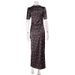 Women's Satin Lace Trim Dress V Neck Hollowed out Design Fashionable Polka Dot Print mid Sleeve High End New_ecoleips.com