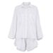 Verve Cotton Linen White Suit Women's 2025 Spring Summer Long Sleeve Shorts Two-Piece Casual Fashion Commuter_ecoleips.com