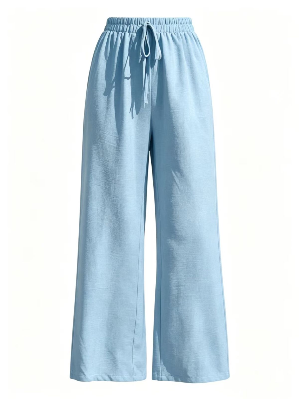 French Style Loose Fitting Trousers for Women Slightly Flared Casual Slimming Leg Lengthening Solid Color Straight Leg Bottoms_ecoleips.com