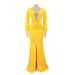 Women's clothing sexy dress V-neck slit slim hip skirt nightclub green personality tight fishtail skirt_ecoleips.com