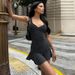 Women's Sexy Low Cut Polka Dot Print Two Piece Set with Sleeveless Tank Top And Mini Skirt European And American Style_ecoleips.com
