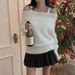 Women's Clothing Chic Off-Shoulder Knit Sweater Women's Fashion Faux Mink Top Loose Fit Long Sleeve Elegant Neck Winter Warm_ecoleips.com