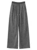 CHIC VEN Women Trousers Loose Casual Striped Wide Leg Pants Hanging Straight Casual Trousers Spring Autumn Women 2025_ecoleips.com