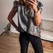 Aria Basics Aria Basics Fashionable Vest With Ruffled Edges, Round Neck, Gold Attern, Ullover Style, Non-elastic, Loose, Sleeveless Women's_ecoleips.com