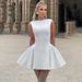Women's Clothing Autumn Fashion Sexy Backless One Shoulder Short Skirt New Sleeveless Pleated Dress_ecoleips.com
