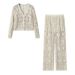 Women's Clothing Spring And Autumn New Forest Lazy Style Three Dimensional Hollow Crochet Knitted Set_ecoleips.com
