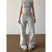 American Vibe Washed Light-colored Jeans For Plus-size Women, New Early Autumn Style, Low-waisted, Slimming, With A Nice_ecoleips.com