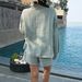 Relaxed Linen Blend Drawstring Lounge Set – Casual Vacation Boho Top & Pants With Raw Hem Detailing_ecoleips.com