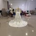 Women's Lightweight Satin Wedding Dress Long Lace Sleeves Off-the-Shoulder Floor-Length Slimming Gown for Bridal Receptions And Evening Banquets_ecoleips.com