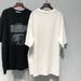 Korean Style Ulzzang Women's T-Shirt Spring/Summer Mid-Length Loose Short Sleeve Beautiful Figure Print Fashion Top_ecoleips.com