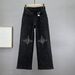 Women's High-Waisted Rhinestone Embellished Denim Jeans Heavy Duty Loose Fit Slimming Wide Leg Trousers European Style Trendy 2026 Spring Autumn_ecoleips.com