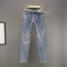Women's Clothing Heavy Duty Hot Diamond Skinny Jeans For Women Summer New All Match High Waist Slim Nine Point Skinny Pants_ecoleips.com