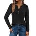 Women's Long Sleeve T-Shirt V-Neck Casual Loose Top Spring/Autumn Fashion European And American Style Cross-Border Clothing_ecoleips.com