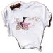 European And American Cross-border Foreign Trade Wholesale Floral Bicycle Print Round-neck Plus-size Short-sleeve_ecoleips.com