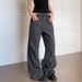 Aria Basics American Retro Multi-Pocket Cargo Pants For Men And Women, Straight-Leg, Slightly Flared, Slimming, Washed, Casual,_ecoleips.com