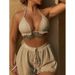 Women's Sexy Solid Color Bikini Set 3-Piece Swimwear For Beach Vacation - Multiple Colors (S/M/L)_ecoleips.com