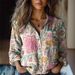 Women's Clothing Summer And Autumn New Fashion Women's Clothingversatile Printed Casual Lapel Shirt_ecoleips.com