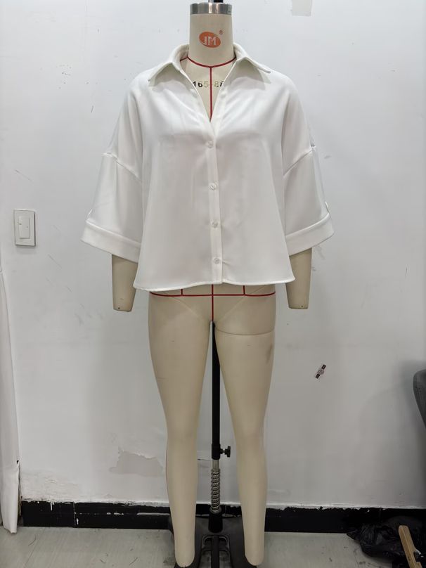 Foreign Trade European American Women's Clothing 2025 Summer New Single-Breasted Loose Shirt Top With Belt And Shorts_ecoleips.com
