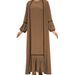 Women New Solid Color Beaded Coat Fashionable And Elegant Muslim Robe Dress_ecoleips.com