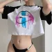 Femboy Fairycore Goth Crop Top Woman Gothic Manga Korean Fashion Graphic T-shirts Cropped_ecoleips.com