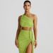 Women's 2025 Spring Summer New Fashion Single Shoulder Strapless Backless Hollow Out Tie Ruched Dress Wholesale_ecoleips.com