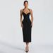 Women's Slim Fit Sleeveless Halter Neck Dress European American Style Solid Color Casual mid Length Spring Summer New Wholesale_ecoleips.com