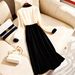 Women's Elegant Long Sleeve Shirt Dress Color Block Tunic Blouse Casual Office Wear Fashion Elegant Dress_ecoleips.com