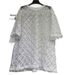 Women's Lace Mesh Shirt Short Sleeve, Breathable Crochet Knit Top With Beaded Details, Lightweight Cover-Up For Summer_ecoleips.com