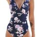 European And American Foreign Trade Hot-Selling Women's One-Piece V-Neck Ruffled Tie Swimsuit_ecoleips.com
