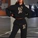 Women's Hip Hop Street Style Hoodie And Sweatpants Set Casual Loose Fit Warm Autumn Winter Clothing Cartoon Rabbit Print_ecoleips.com