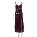 Slim Sexy Halter Strap Dress New Summer Hollow Out Slit Dress For Beach Vacation_ecoleips.com
