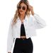 Women's Loose Fit Denim Jacket Fashionable Frayed Edges Short Ripped Style Casual_ecoleips.com