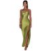 Summer Fashion Women's Backless Slim Slit Suspender Dress Sexy Temperament European And American Style 2025 Cross Border Wholesale_ecoleips.com