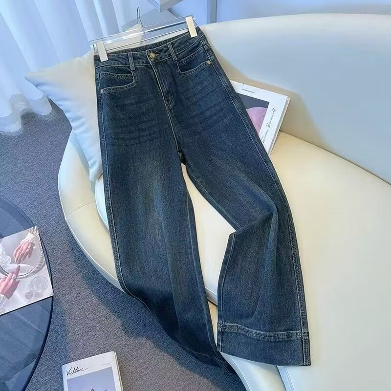 Light-colored Jeans For Women, 2026 New Spring-summer Thin Loose Wide-leg Slimming Cropped Pa, Narrow Straight-leg_ecoleips.com