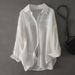 Women's Light Luxury Tencel Long Sleeved Shirt Spring Summer Loose Fit Breathable Casual Sun Protection Clothing Stylish Design_ecoleips.com