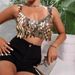 Women's Clothing Sexy Sequin Spaghetti Strap Top Shimmering Party Vest For Nightclub Evening Wear_ecoleips.com